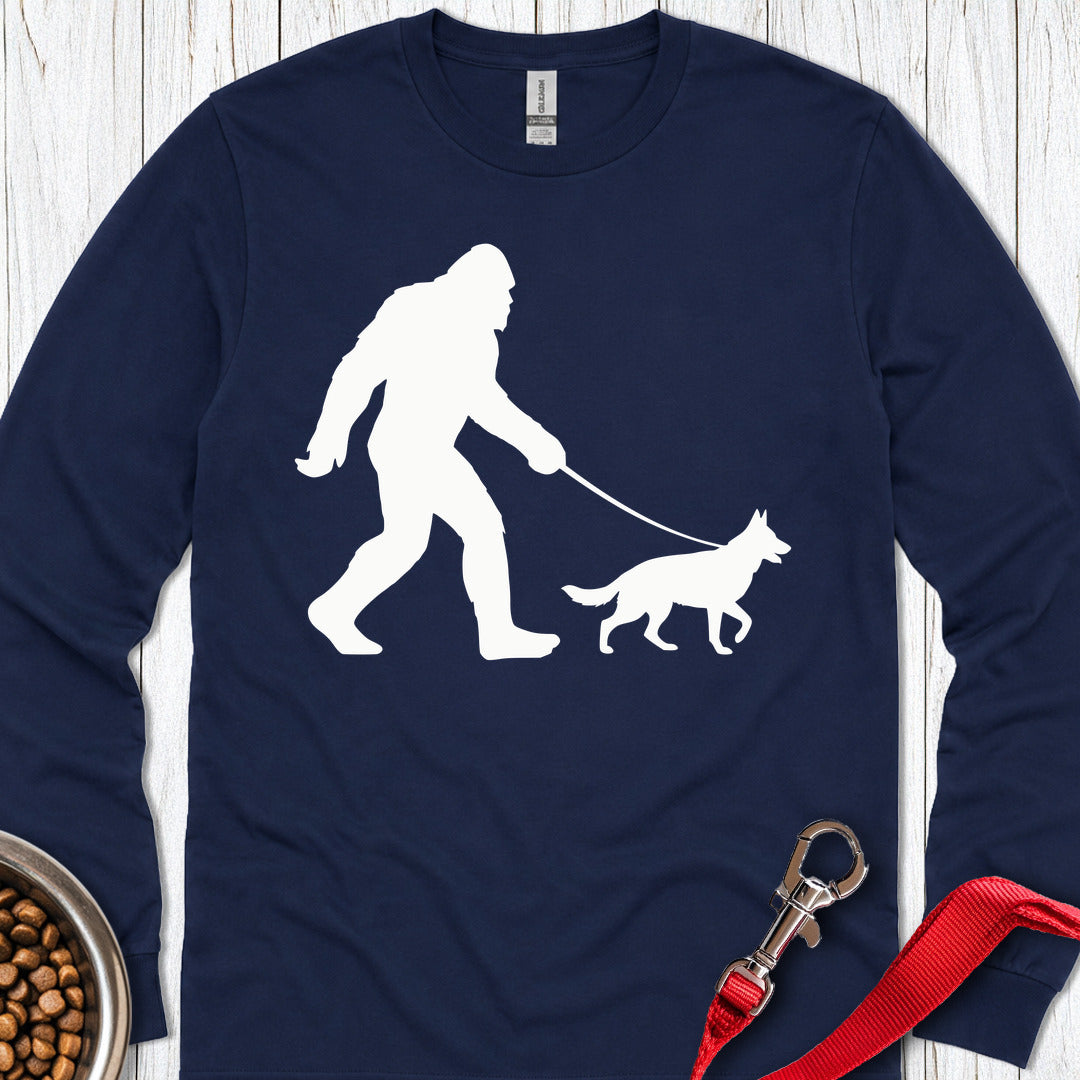 German Shepherd Bigfoot Long Sleeve — Navy