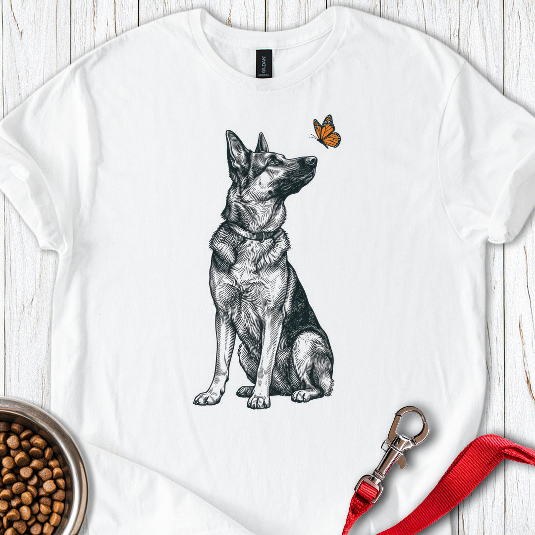 German Shepherd Butterfly White