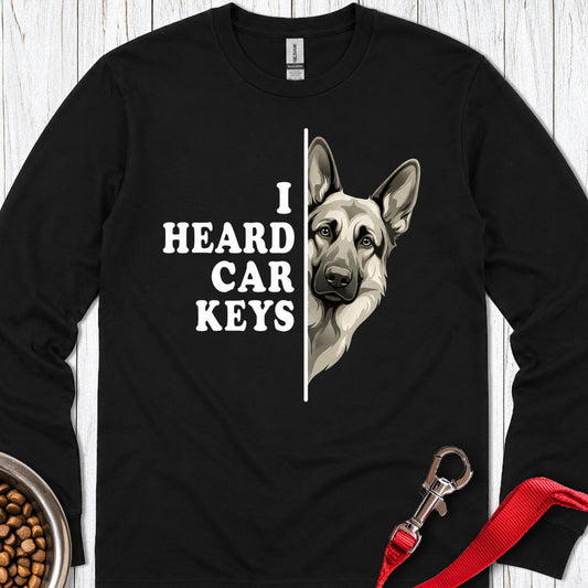 German Shepherd Car Keys Long Sleeve — Black