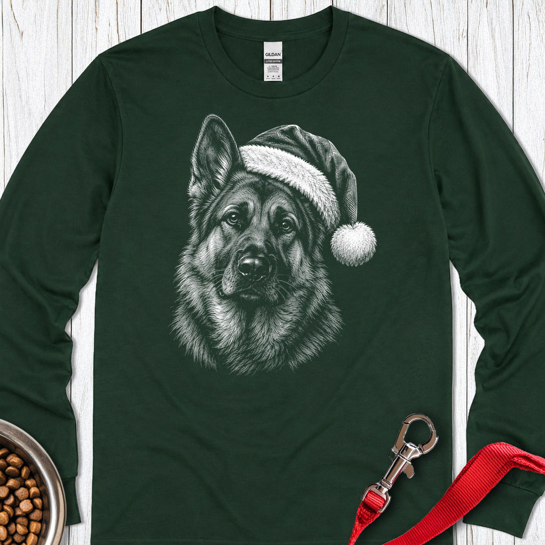 German Shepherd Christmas Long Sleeve — Forest Green