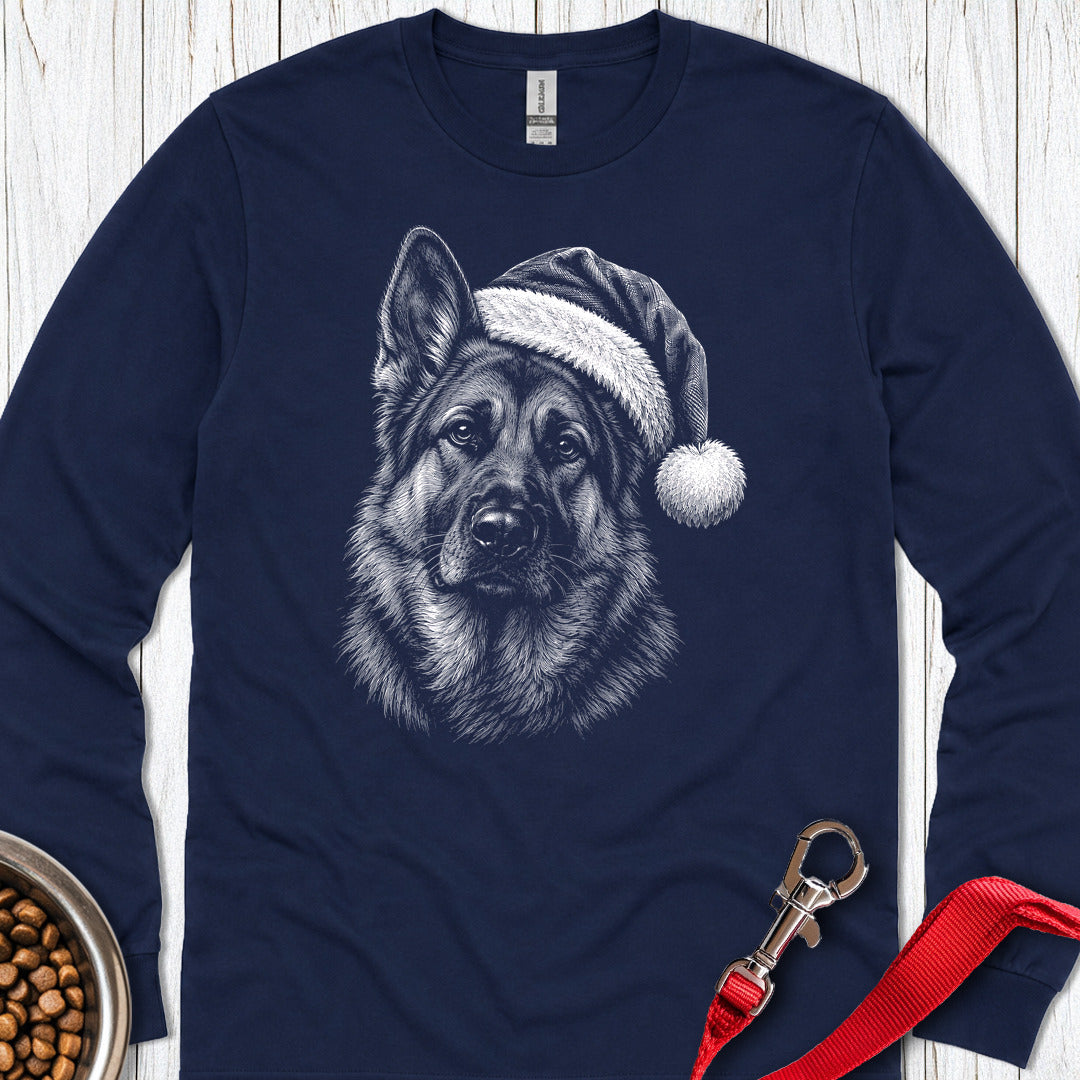 German Shepherd Christmas Long Sleeve — Navy