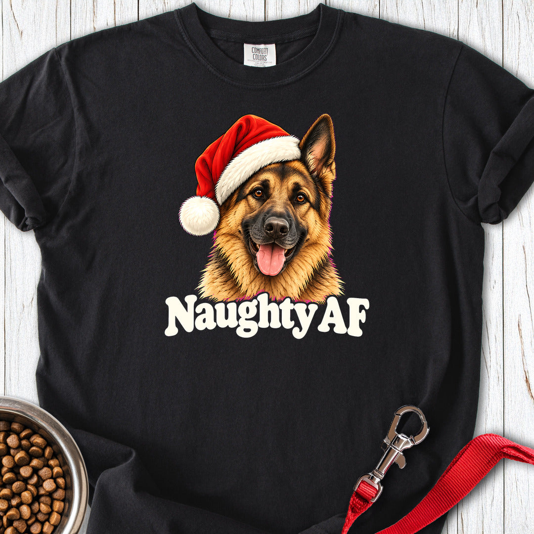 German Shepherd Christmas Naughty Premium Tee Black