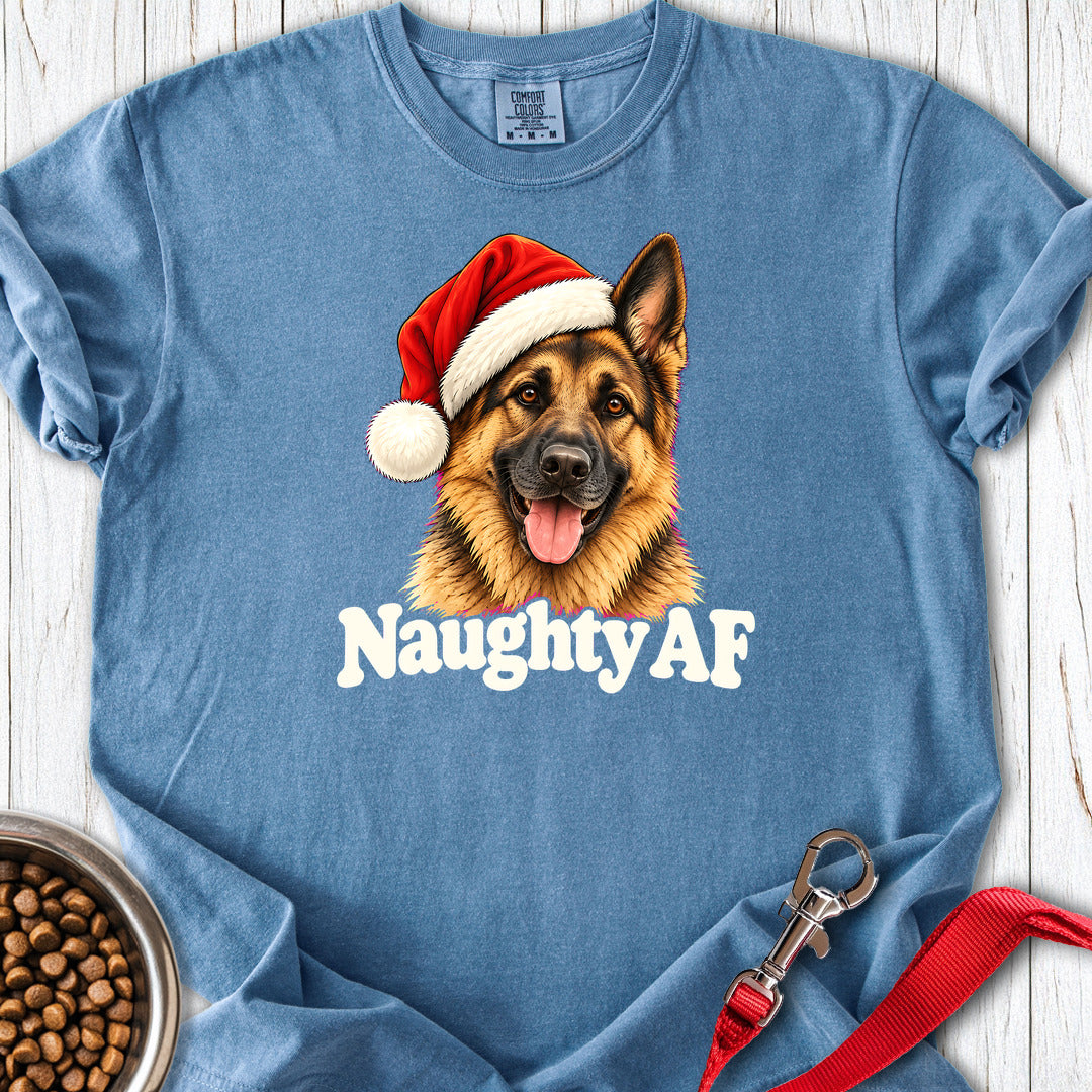 German Shepherd Christmas Naughty Premium Tee Blue Jean