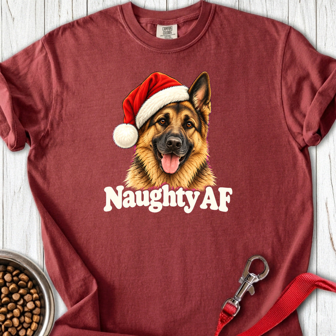 German Shepherd Christmas Naughty Premium Tee Brick