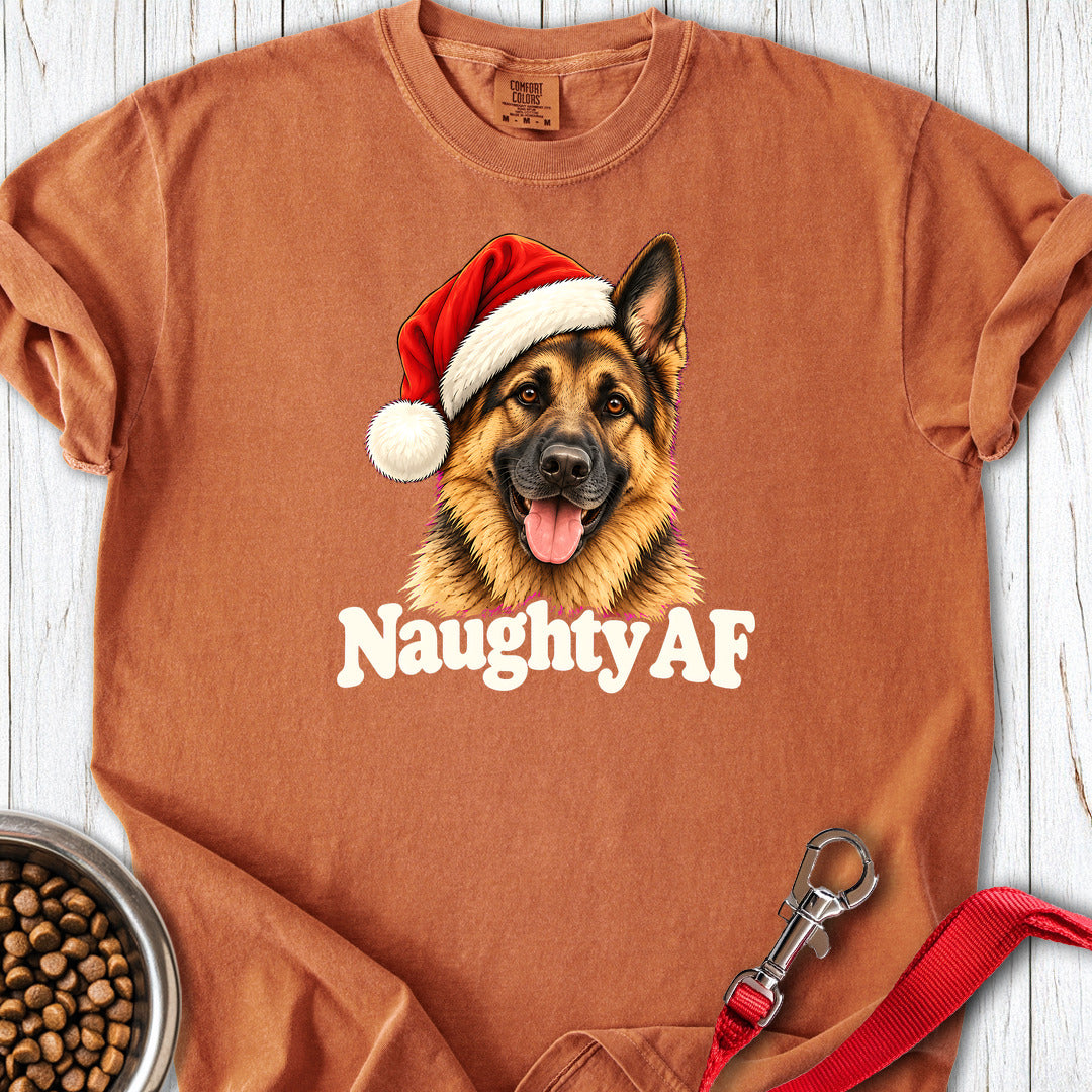 German Shepherd Christmas Naughty Premium Tee Yam