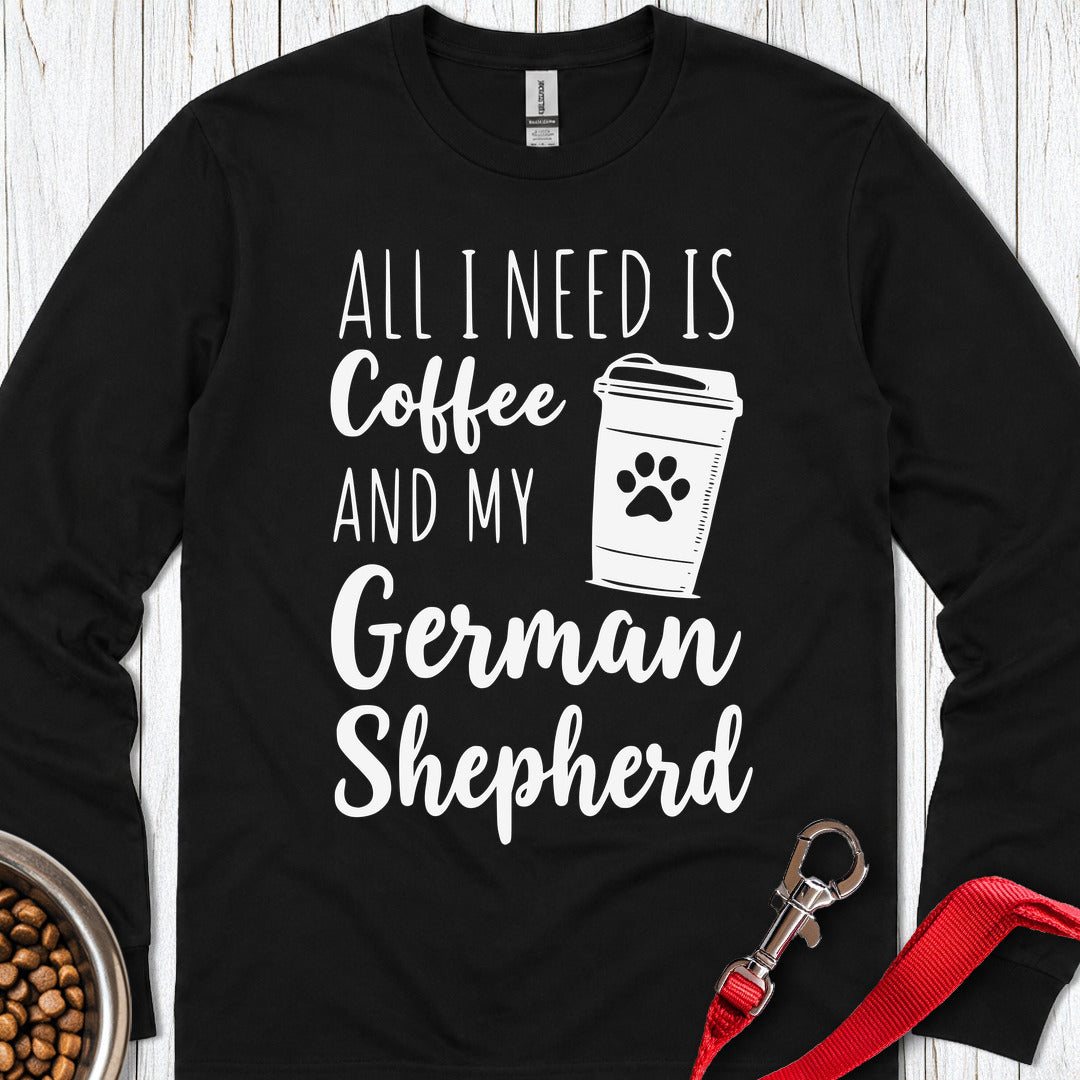 German Shepherd Coffee Long Sleeve — Black