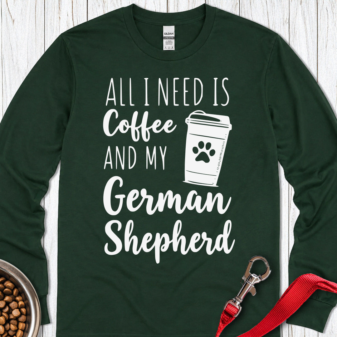 German Shepherd Coffee Long Sleeve — Forest Green