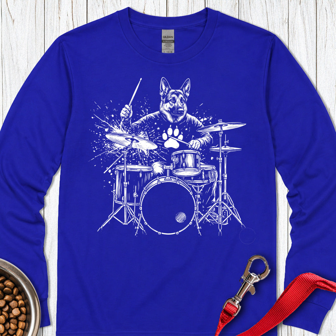 German Shepherd Drummer Long Sleeve — Royal