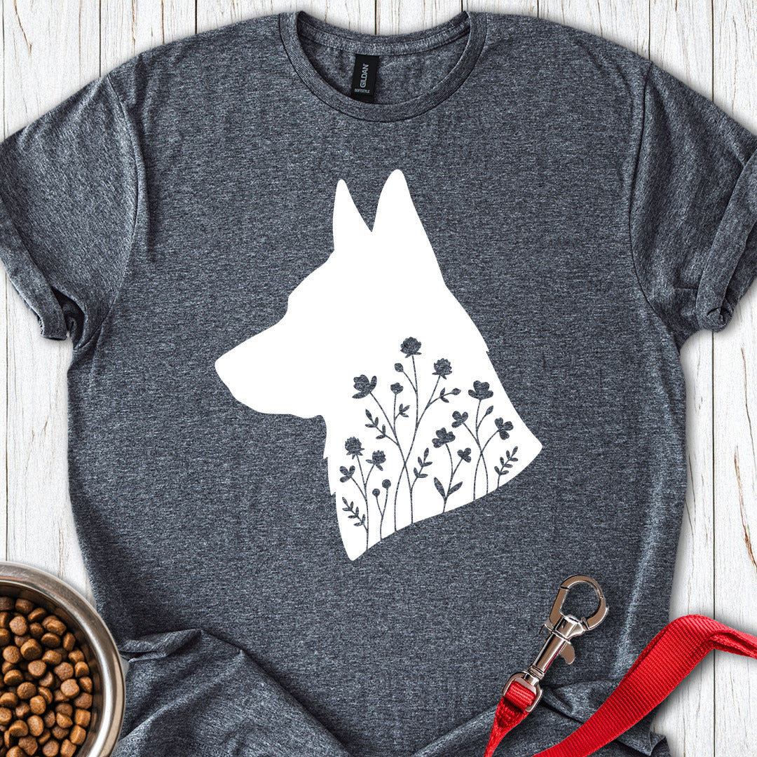 German Shepherd Flowers Dark Heather