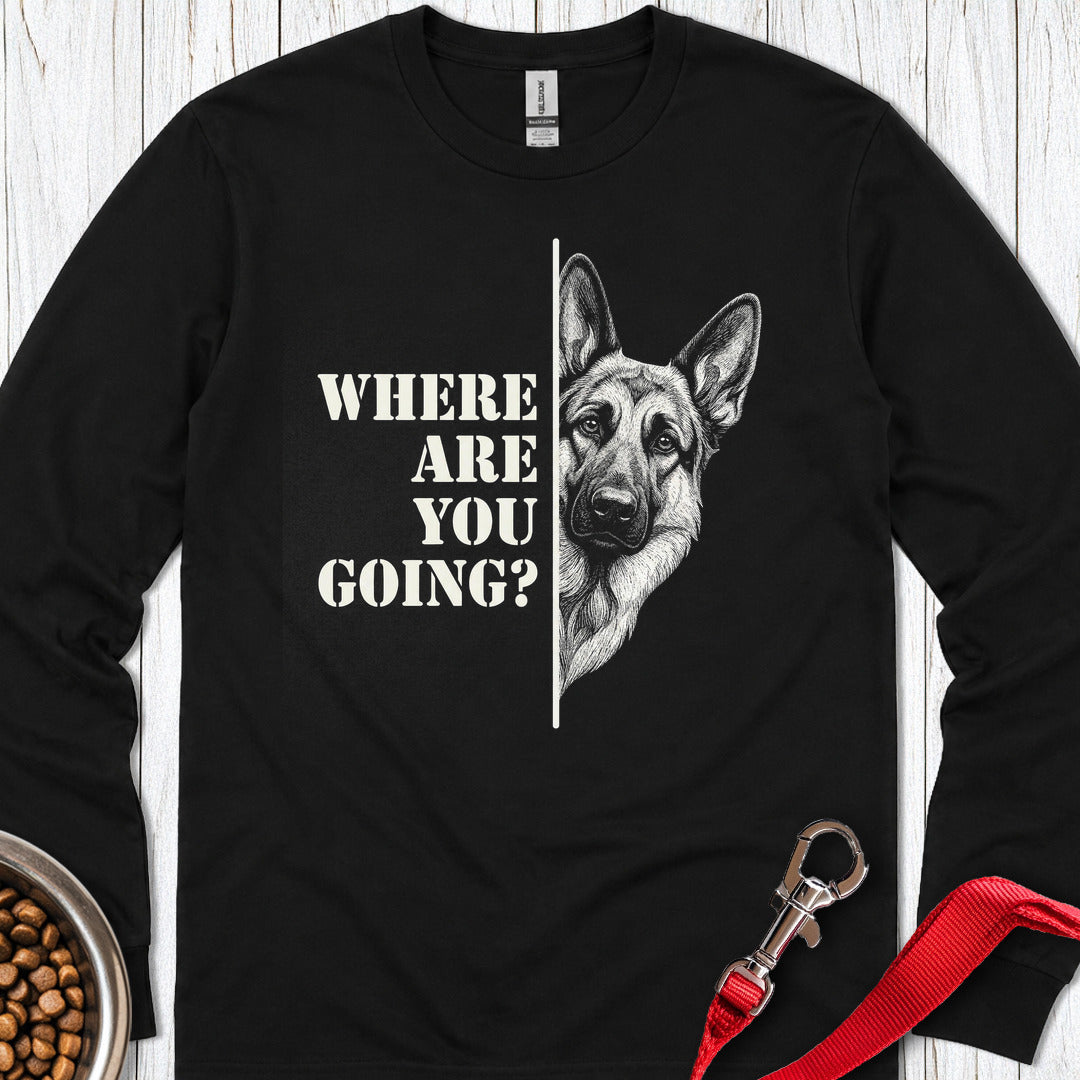 German Shepherd Following Long Sleeve — Black