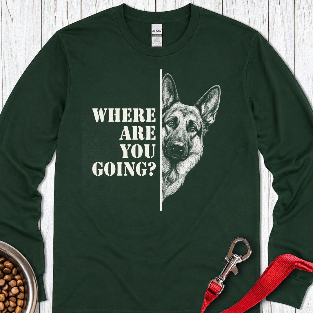 German Shepherd Following Long Sleeve — Forest Green