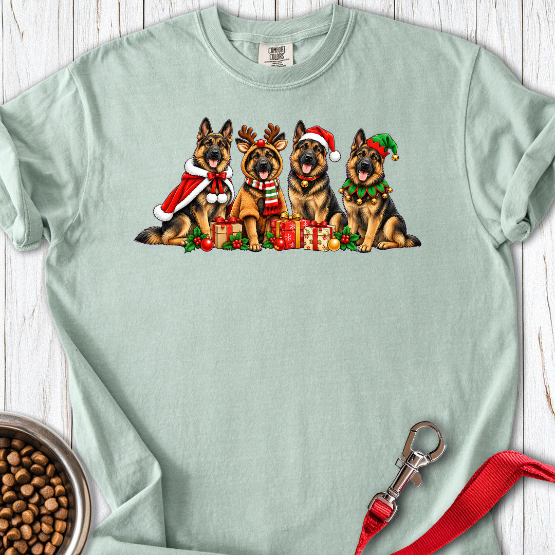 German Shepherd Group Christmas Premium Tee Bay