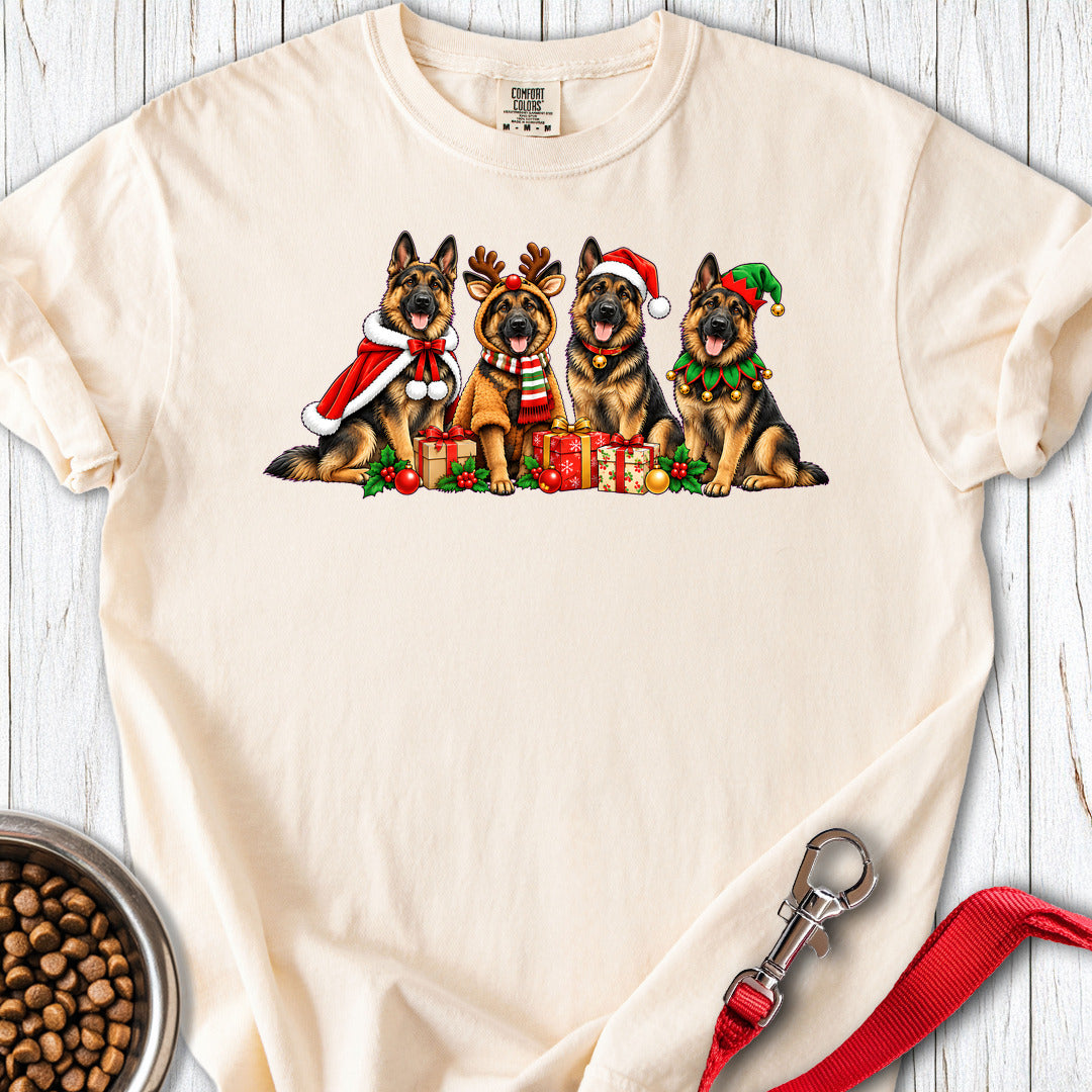 German Shepherd Group Christmas Premium Tee Ivory