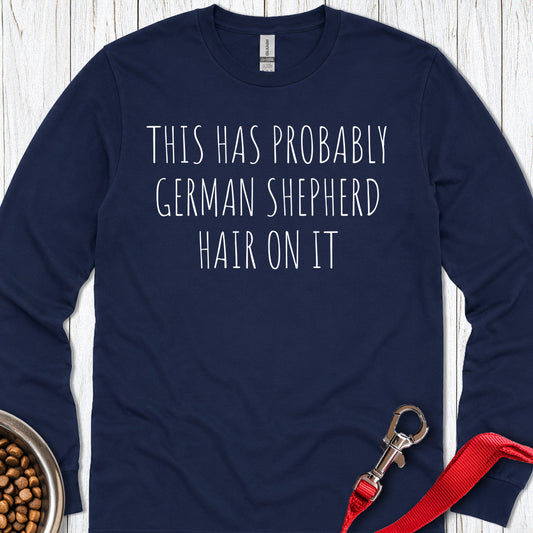 German Shepherd Hair Long Sleeve — Navy