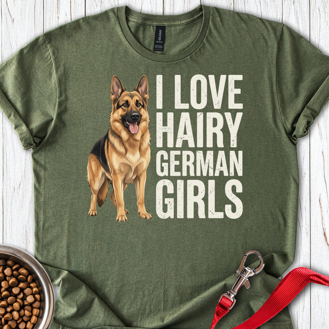 German Shepherd Hairy German Girls Military Green