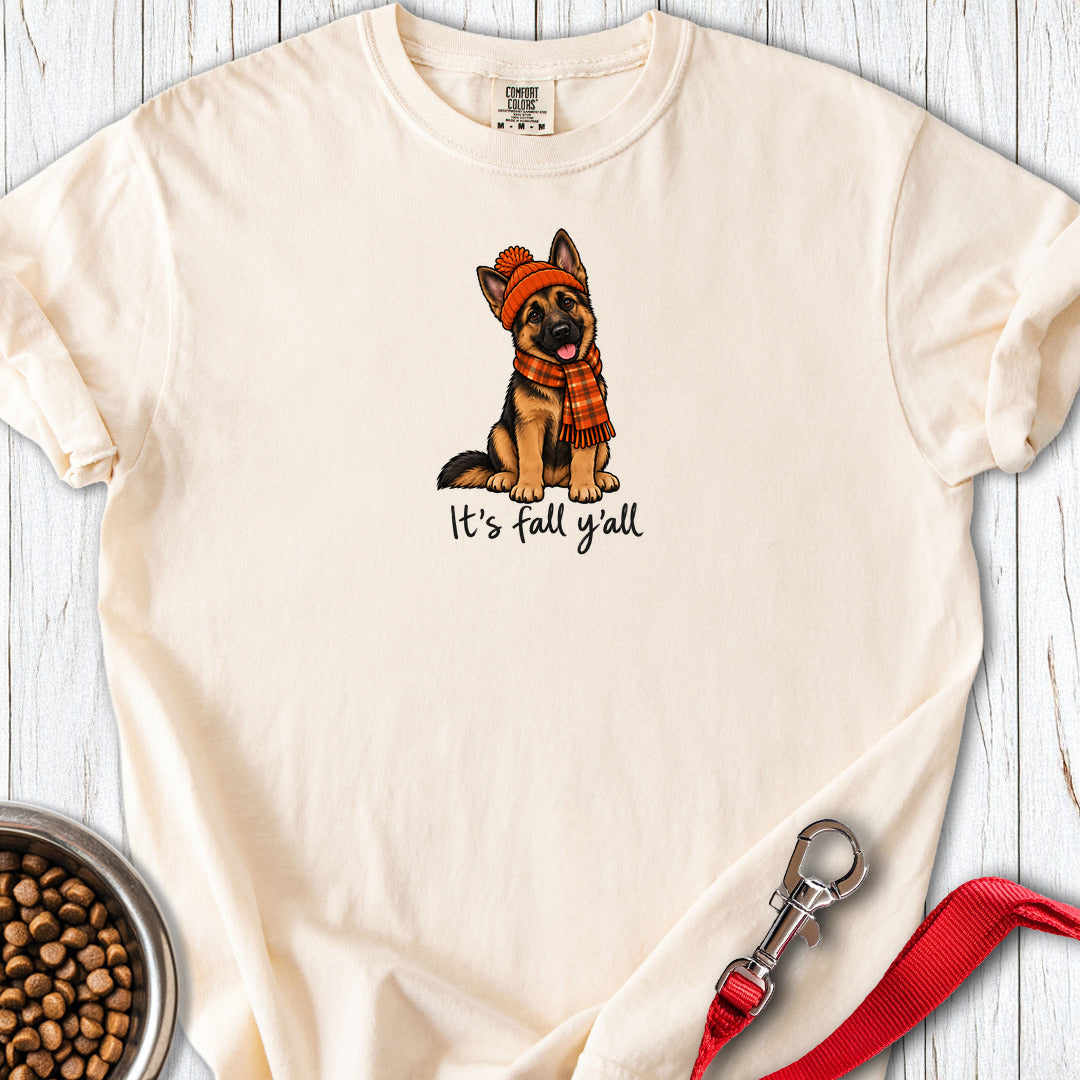 German Shepherd It's Fall Y'all Premium Tee — Ivory