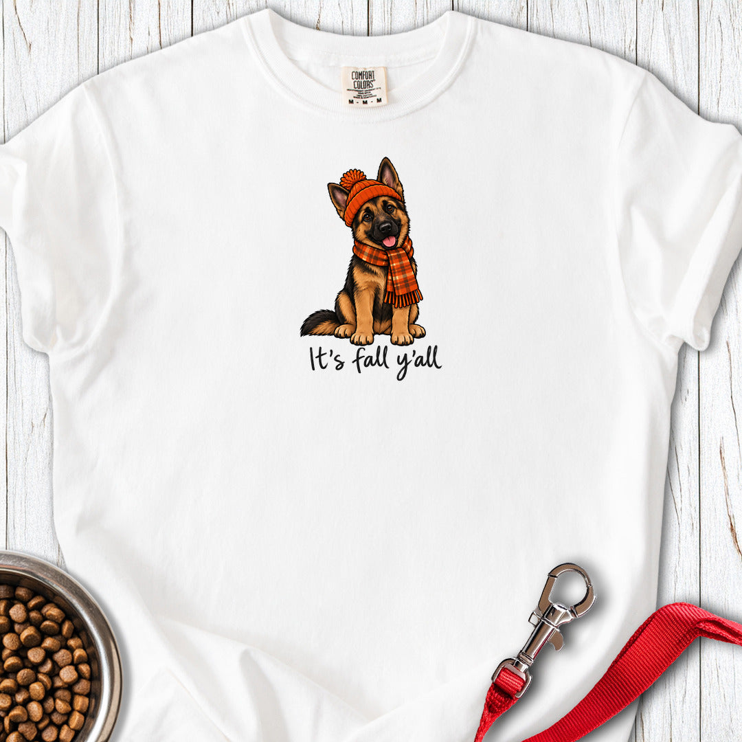 German Shepherd It's Fall Y'all Premium Tee — White