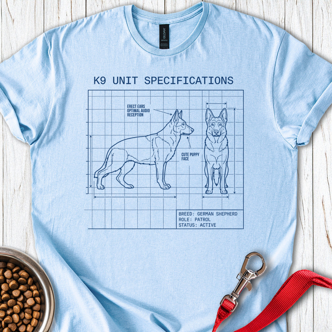 German Shepherd K9 Blue Print Light Blue