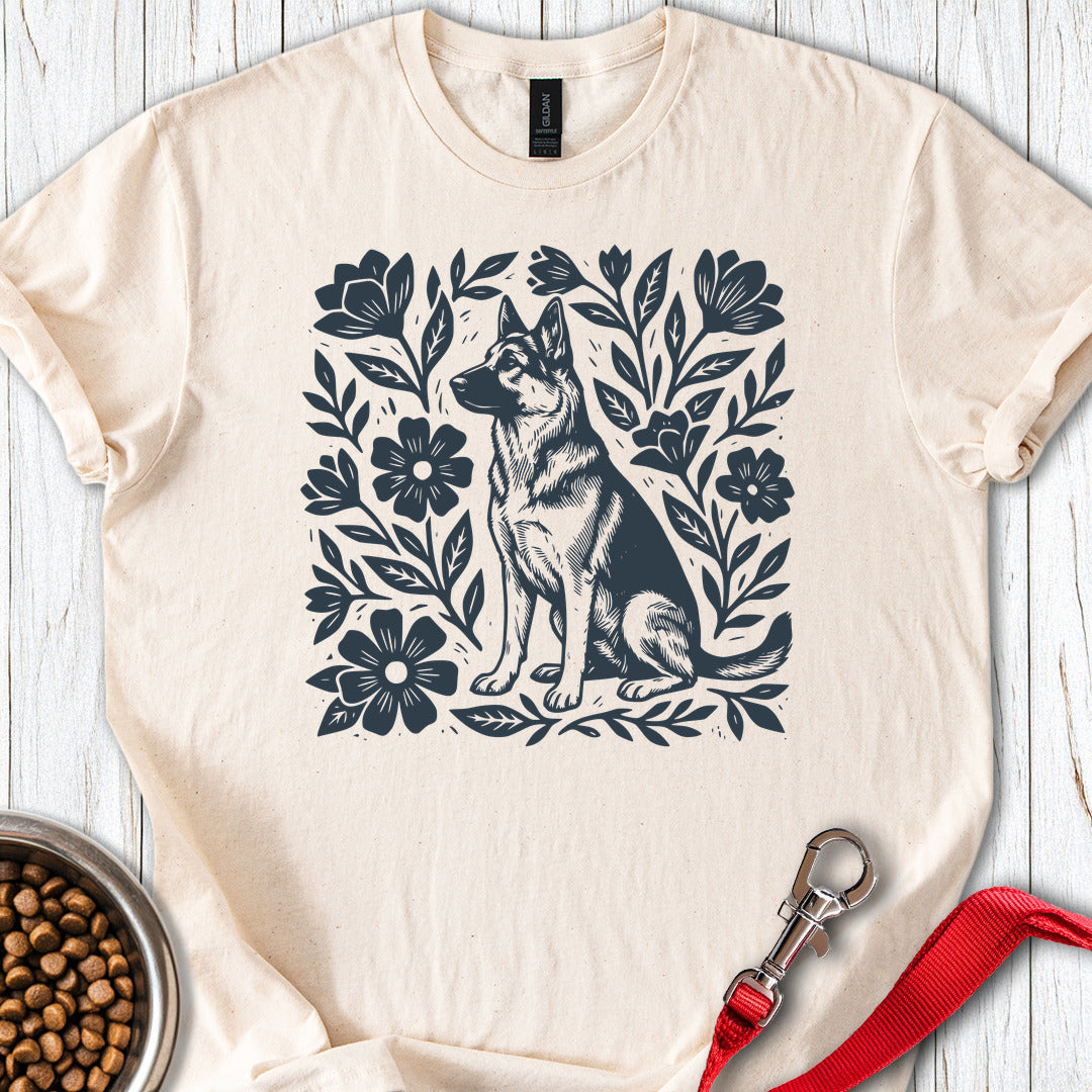 German Shepherd Linocut Natural