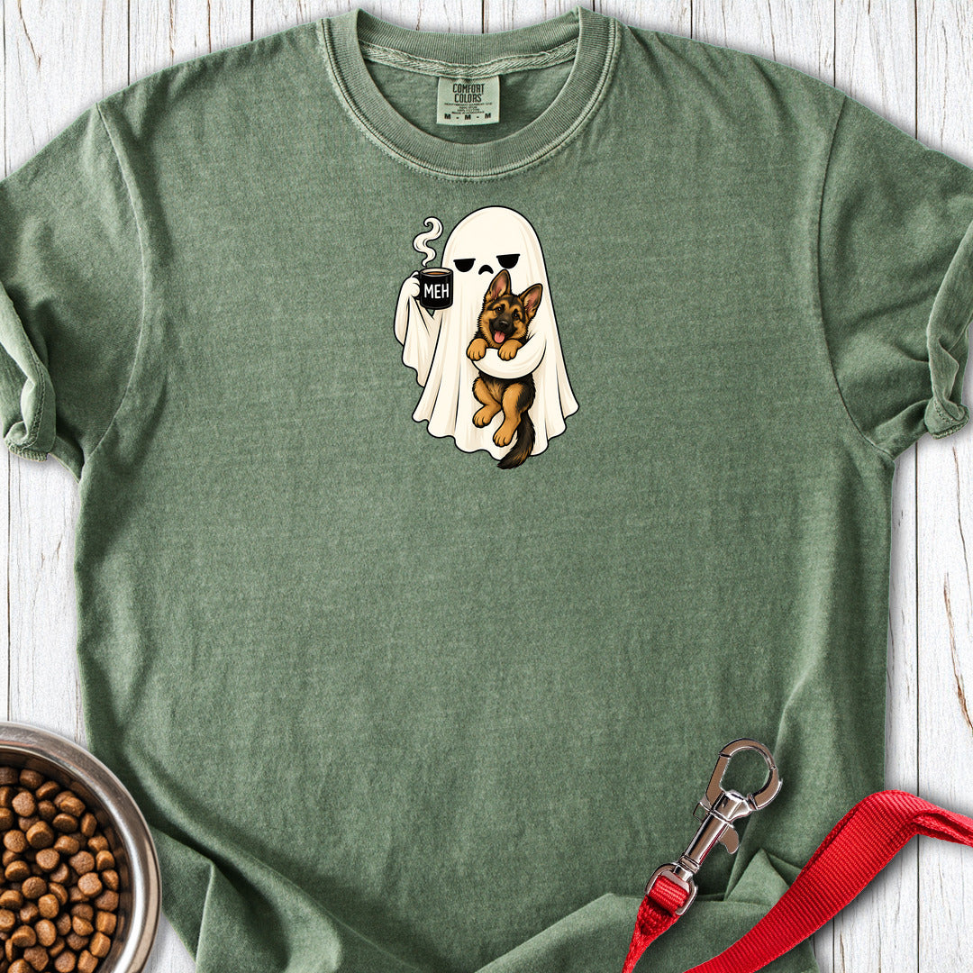 German Shepherd Meh Ghost Premium Tee — Moss