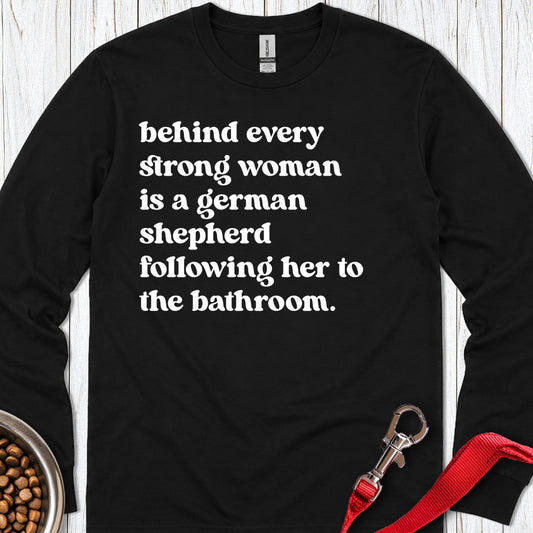 German Shepherd Mom Long Sleeve — Black