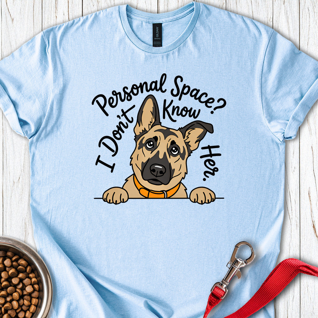 German Shepherd Personal Space Light Blue