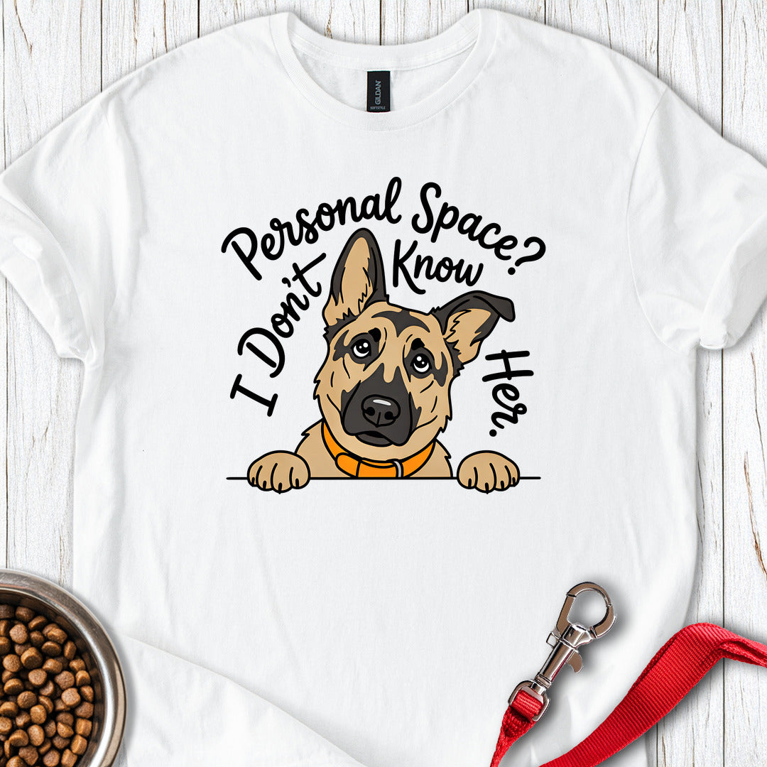 German Shepherd Personal Space White
