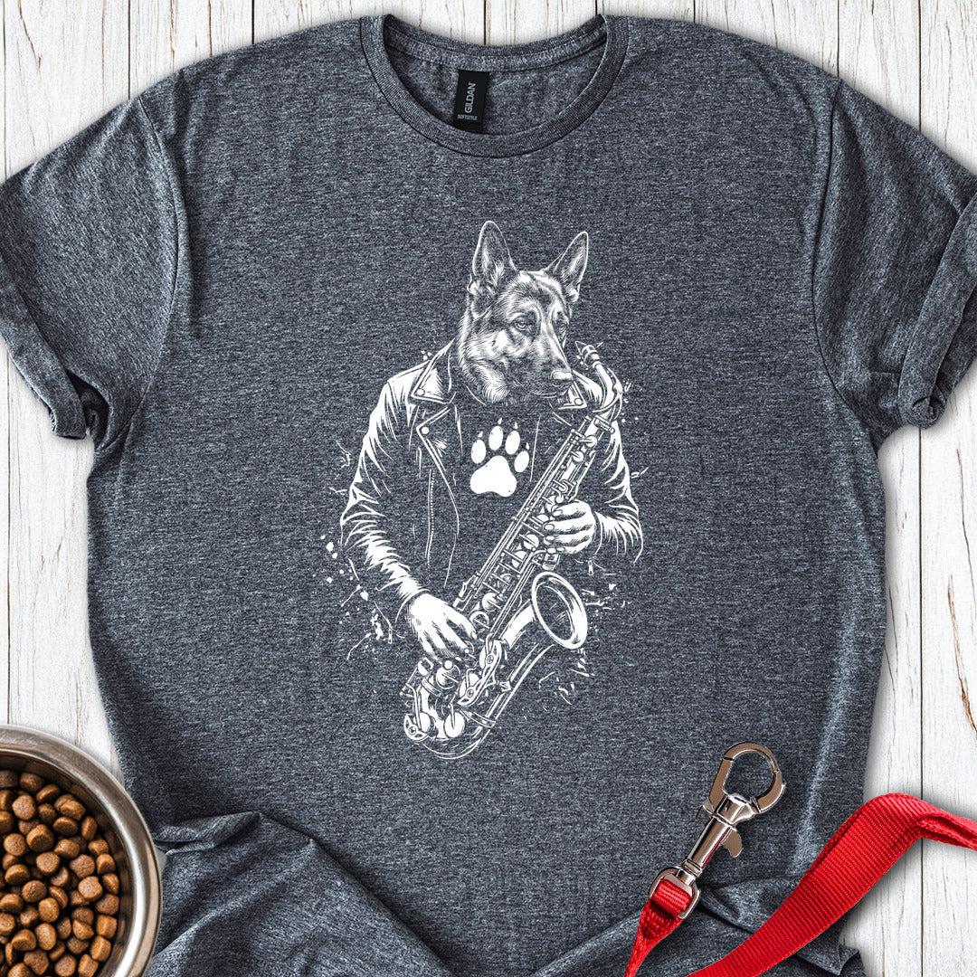 German Shepherd Saxophone Dark Heather