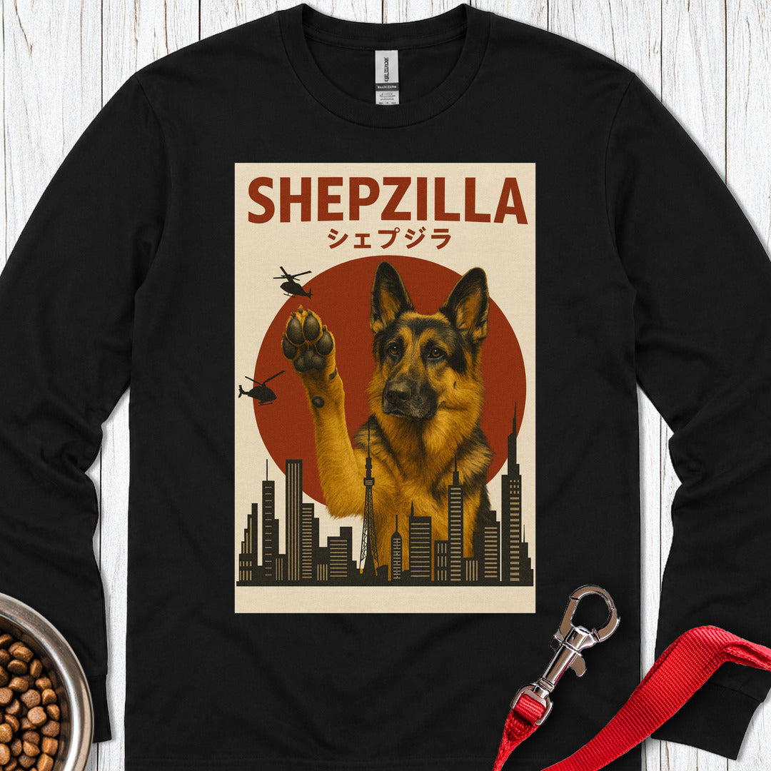 German Shepherd Shepzilla Long Sleeve — Black