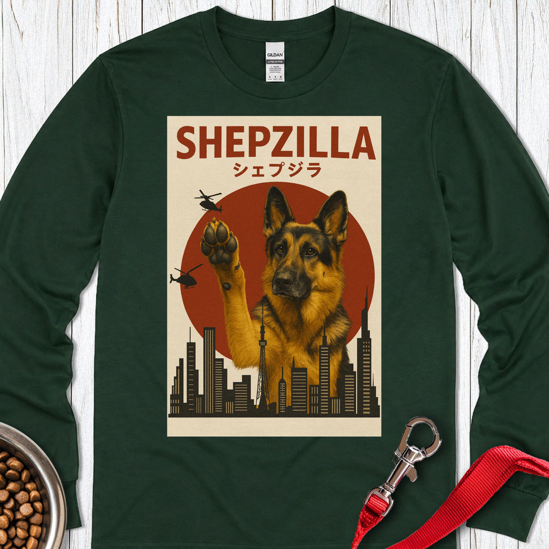 German Shepherd Shepzilla Long Sleeve — Forest Green