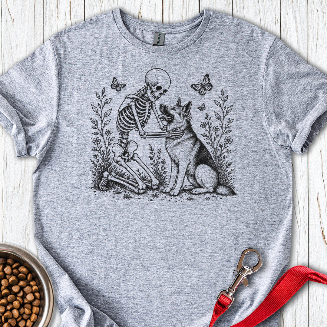 German Shepherd Skeleton Halloween Sport Grey