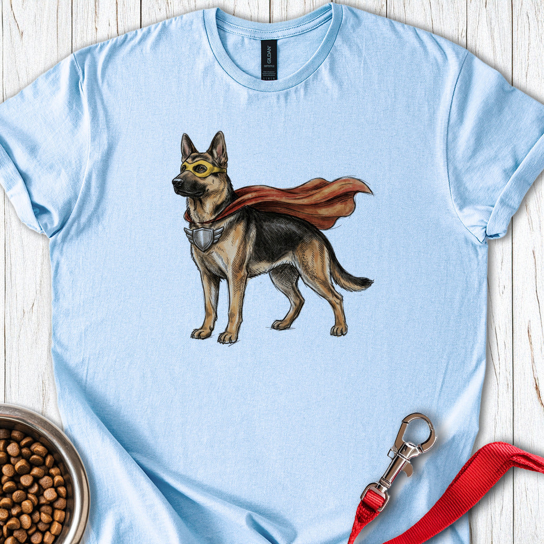 German Shepherd Superhero Light Blue