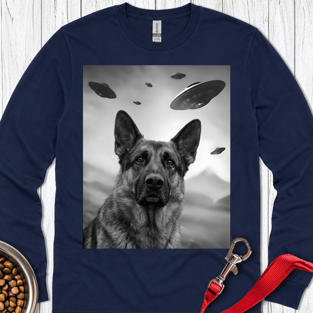 German Shepherd UFO Long Sleeve — Navy