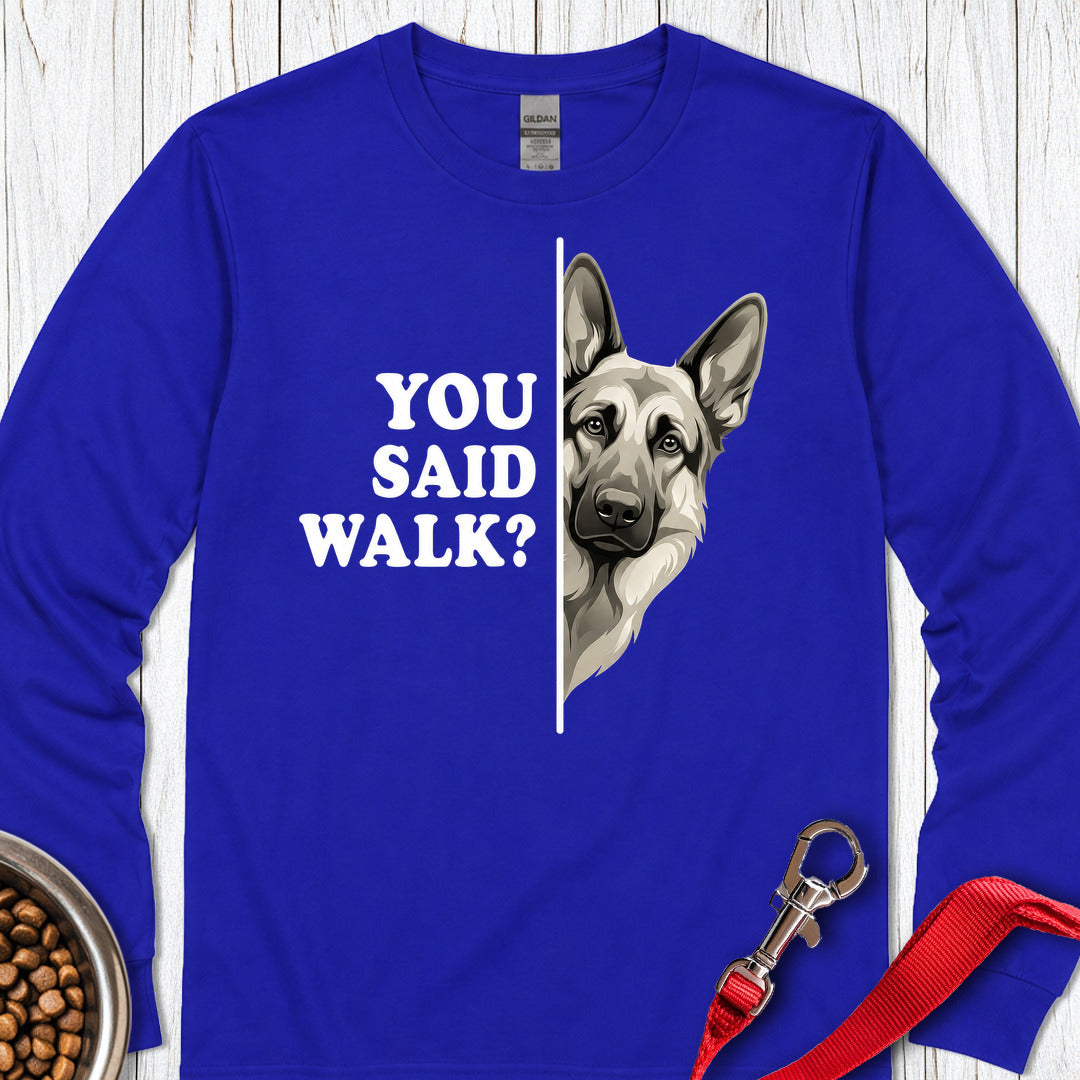 German Shepherd Walk Long Sleeve — Royal