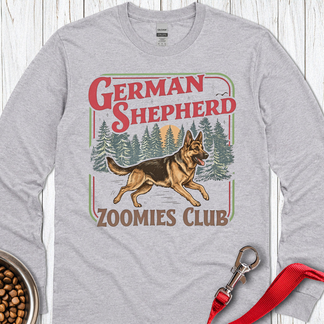 German Shepherd Zoomies Long Sleeve — Sport Grey