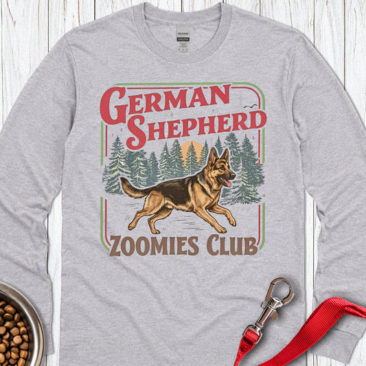 German Shepherd Zoomies Long Sleeve — Sport Grey