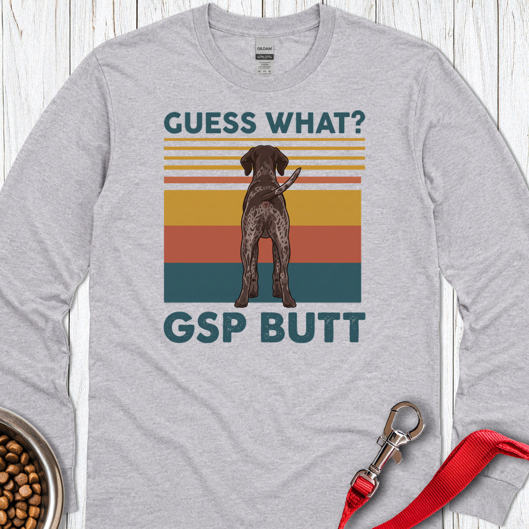 German Shorthaired Pointer Butt Long Sleeve — Sport Grey