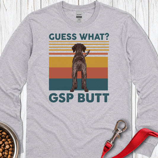 German Shorthaired Pointer Butt Long Sleeve — Sport Grey
