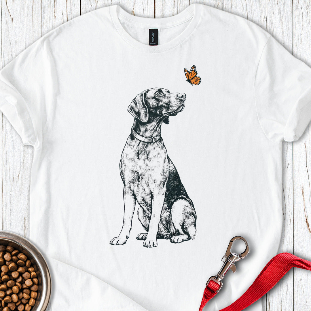 German Shorthaired Pointer Butterfly White