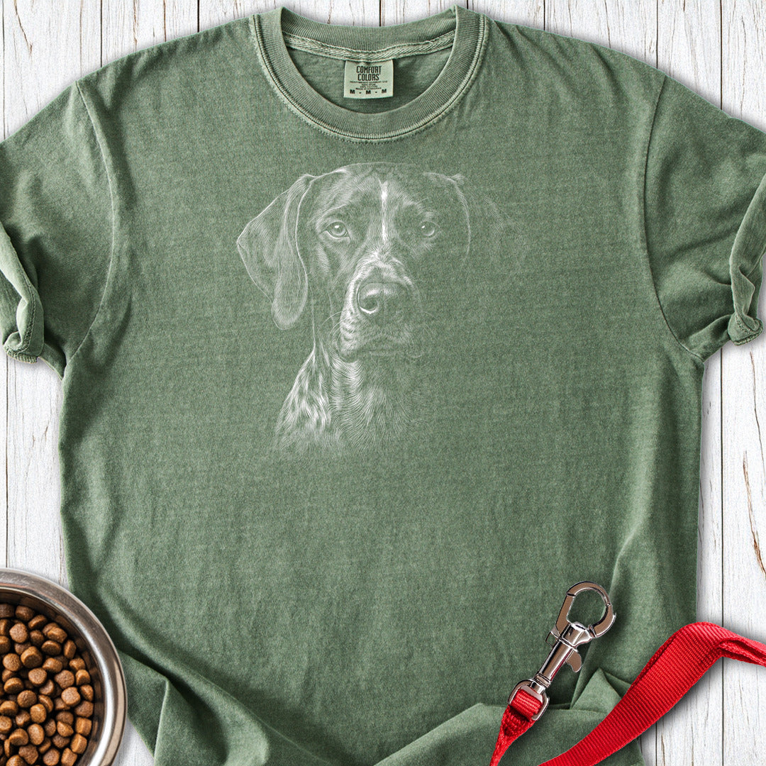 German Shorthaired Pointer Engraved Premium Tee — Moss