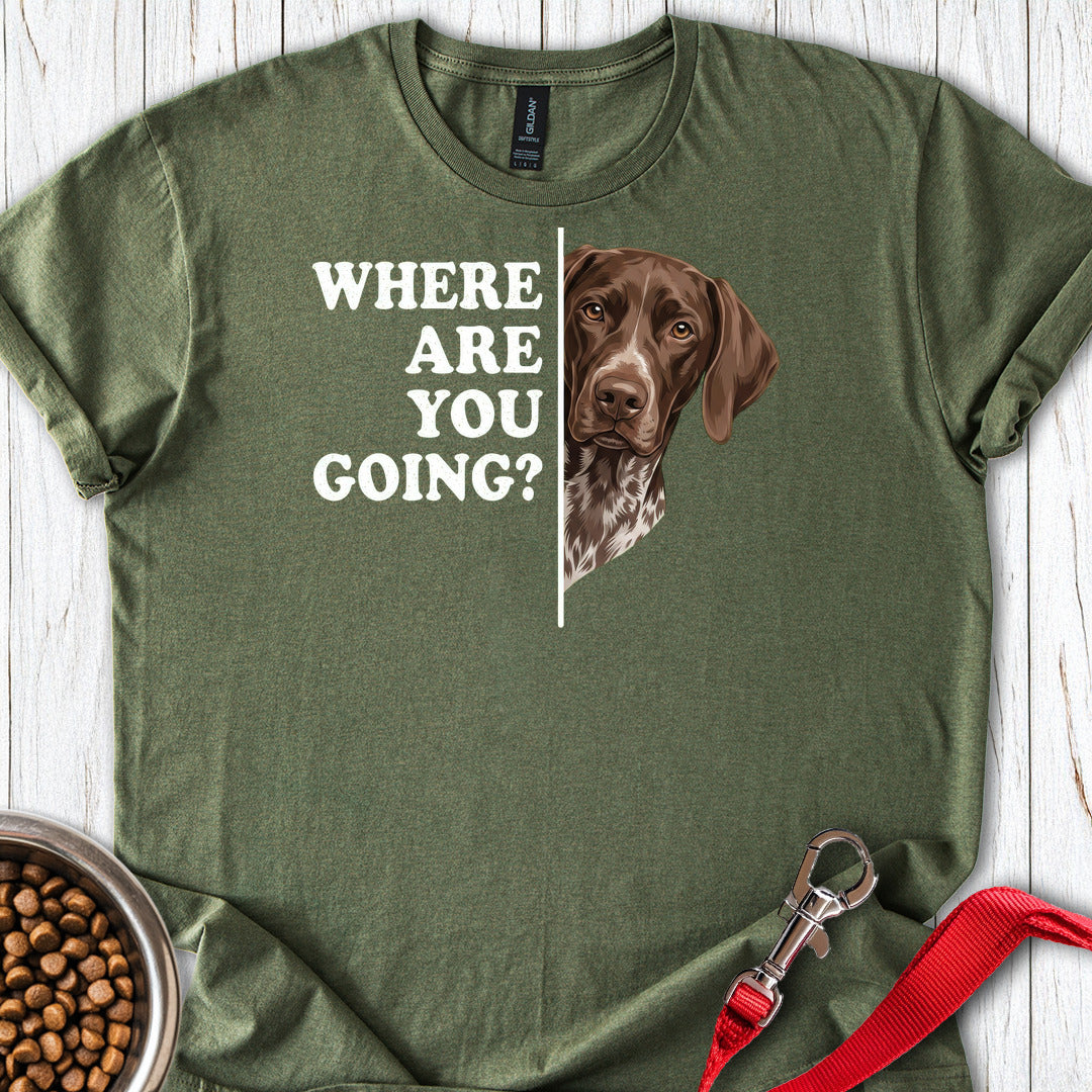 German Shorthaired Pointer Following Military Green