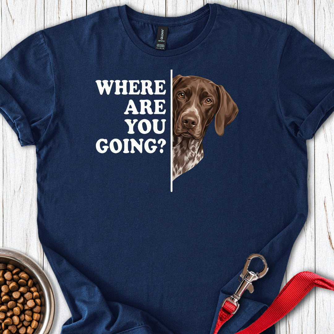 German Shorthaired Pointer Following Navy