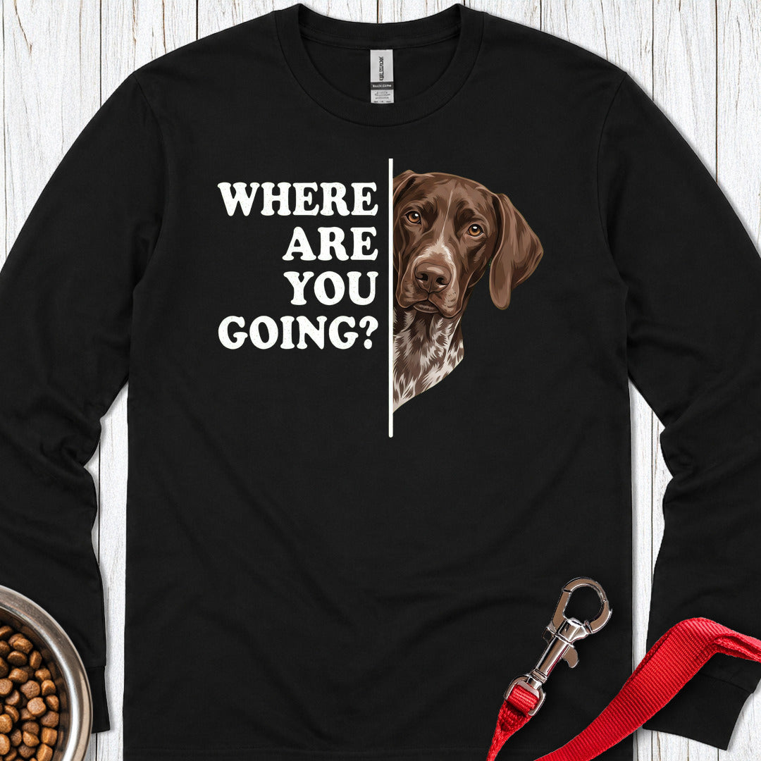 German Shorthaired Pointer Following Long Sleeve — Black