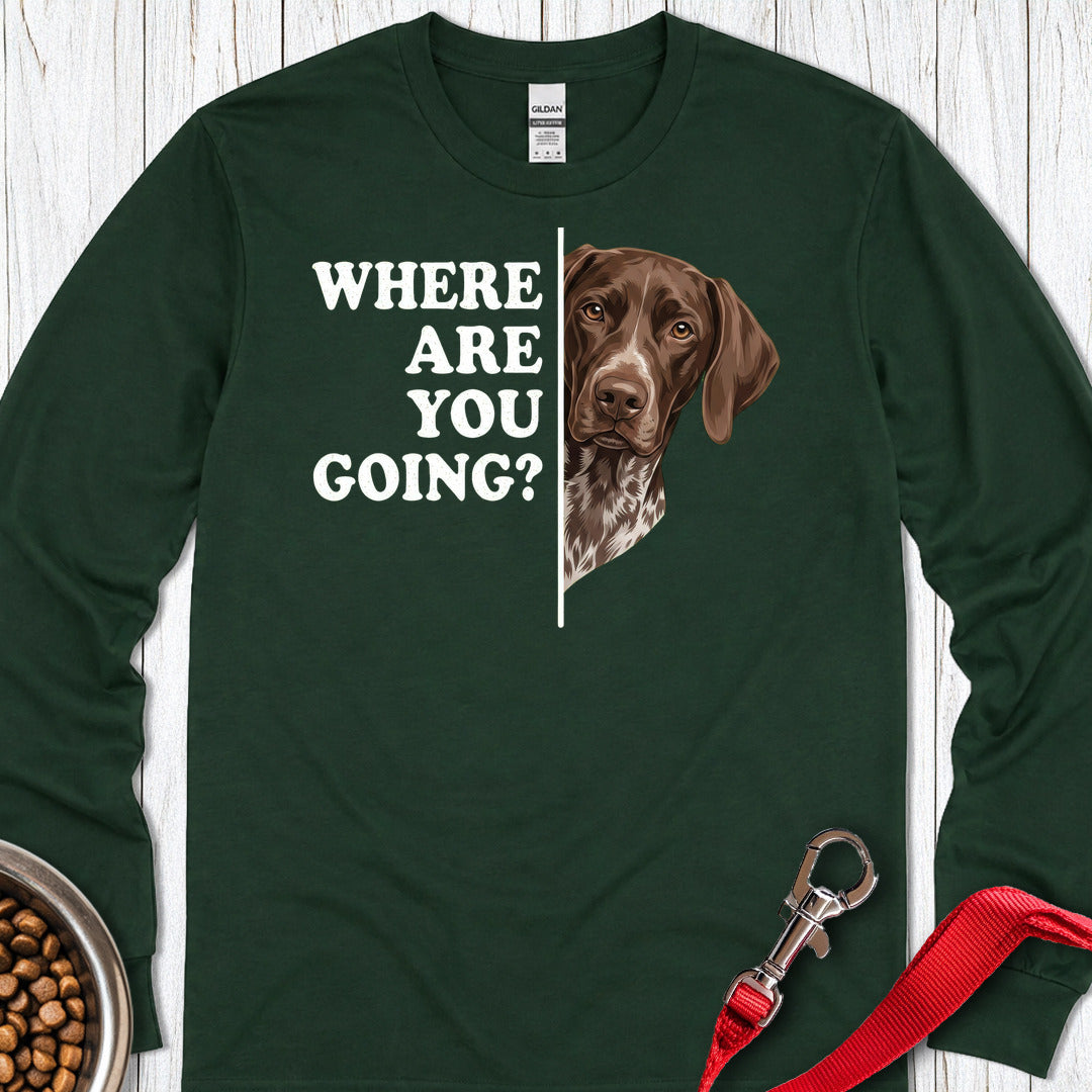 German Shorthaired Pointer Following Long Sleeve — Forest Green