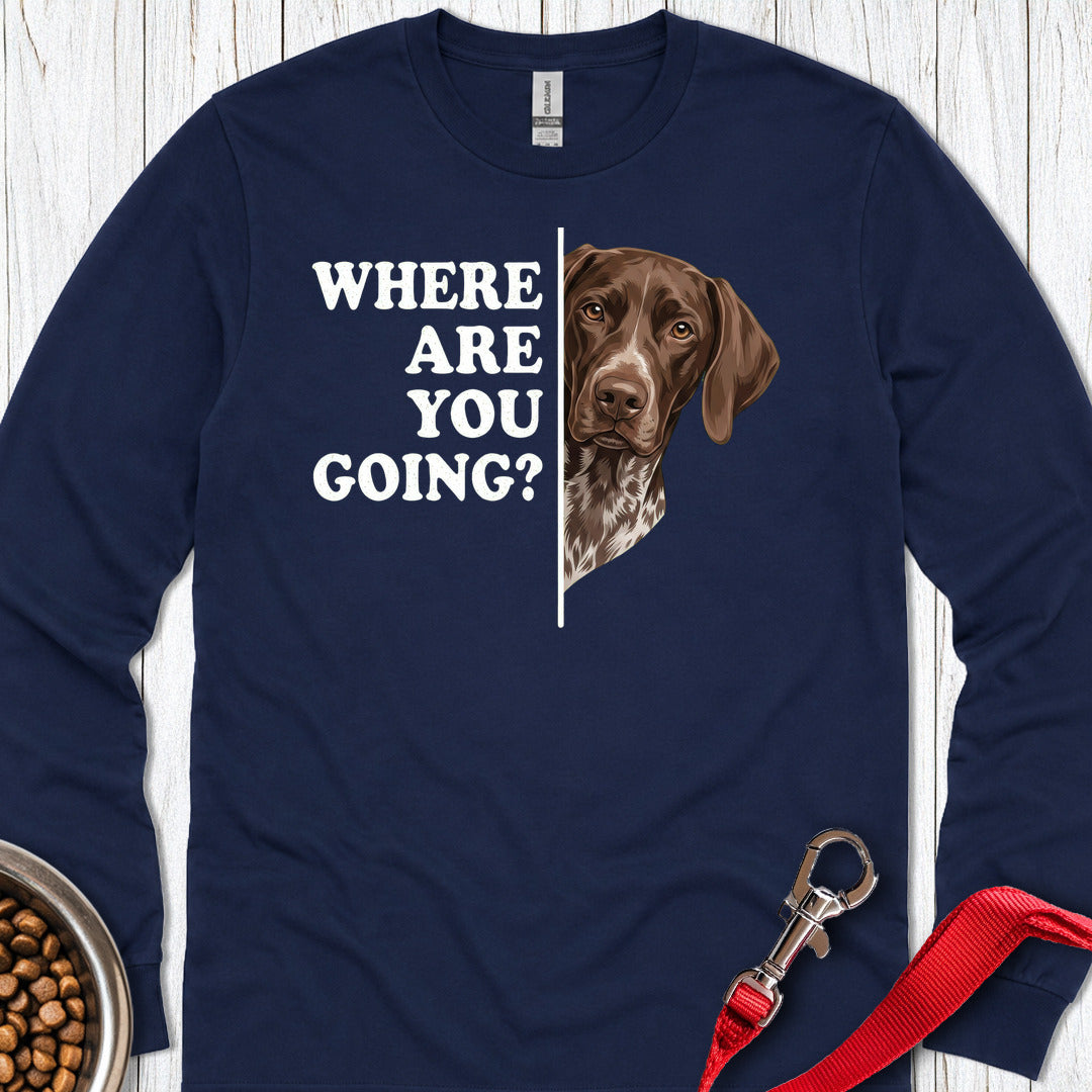 German Shorthaired Pointer Following Long Sleeve — Navy