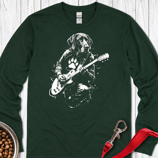 German Shorthaired Pointer Guitar Long Sleeve — Forest Green