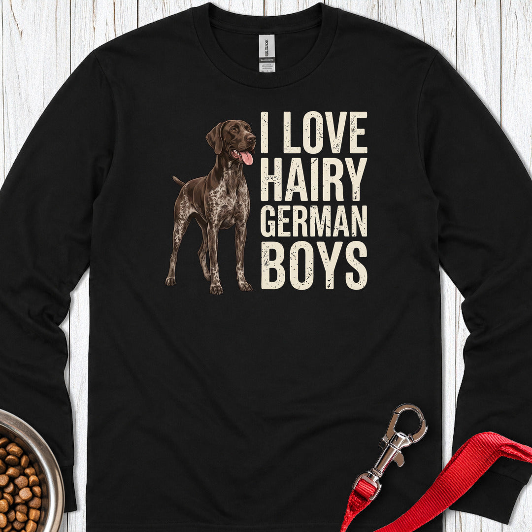 German Shorthaired Pointer Hairy Boys Long Sleeve — Black