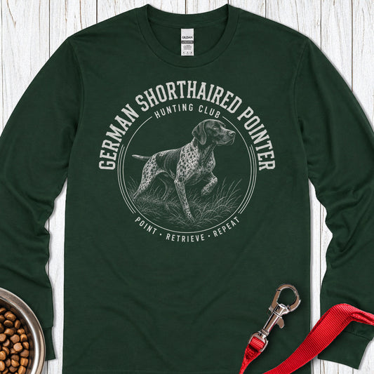 German Shorthaired Pointer Hunting Club Long Sleeve — Forest Green