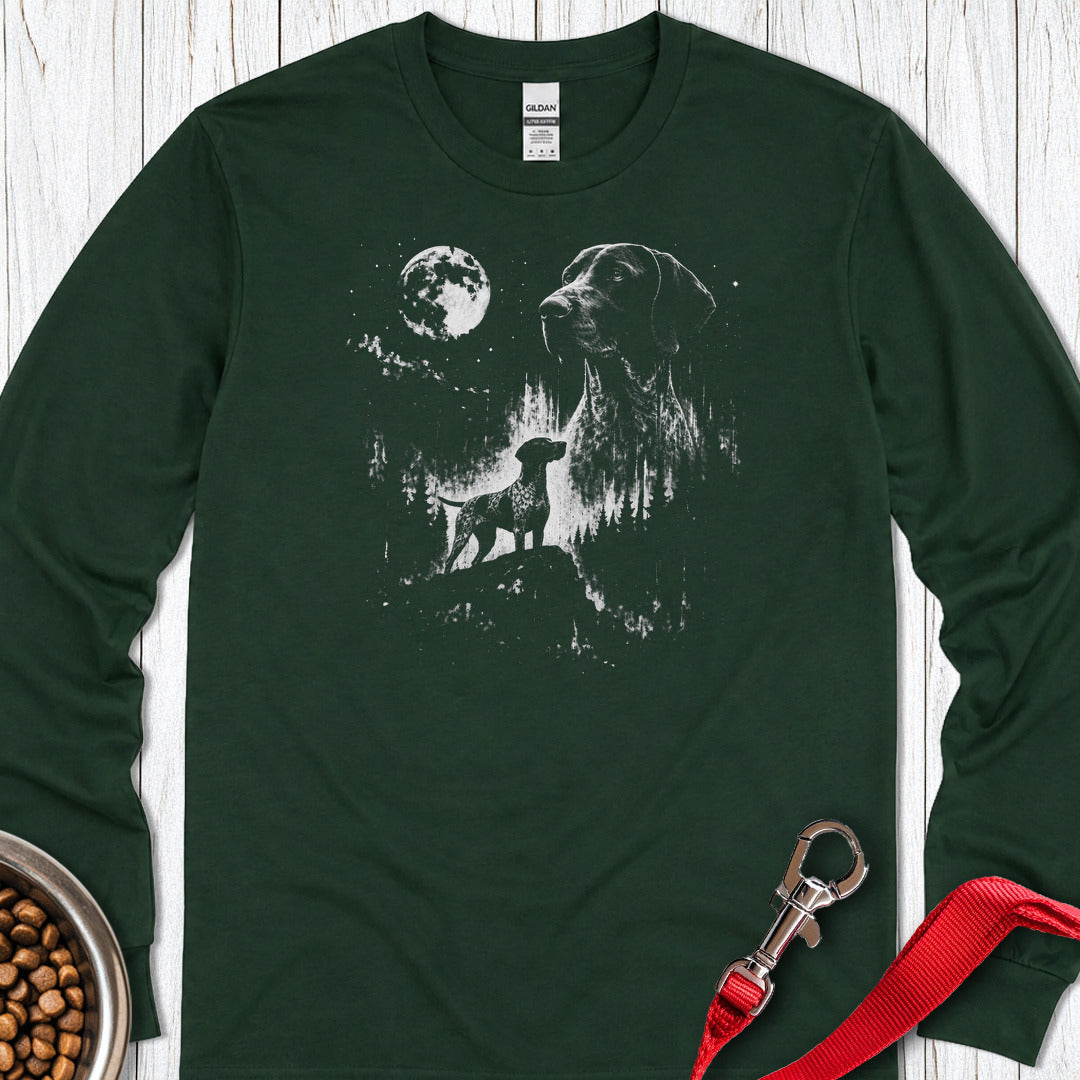 German Shorthaired Pointer Moon Long Sleeve — Forest Green