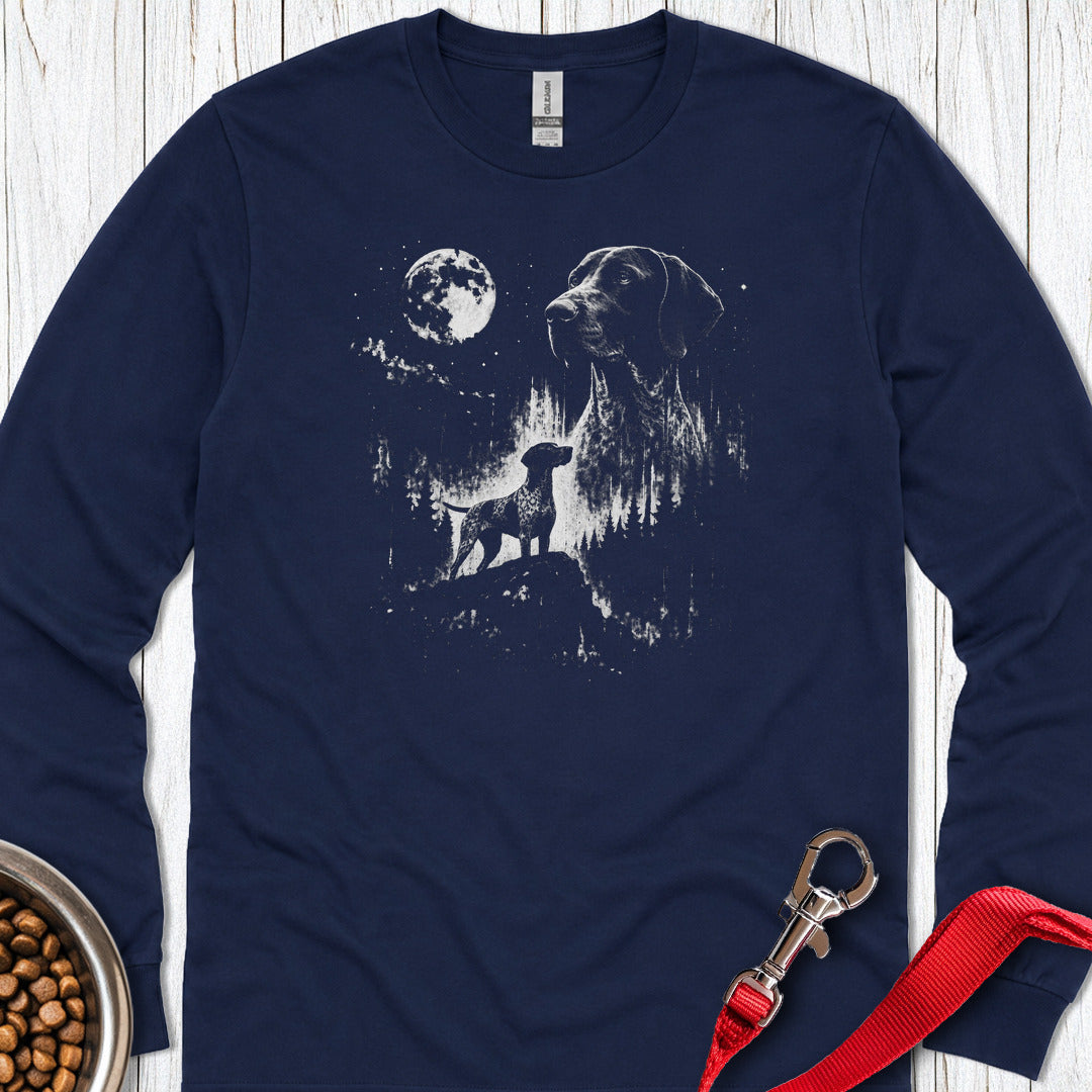 German Shorthaired Pointer Moon Long Sleeve — Navy